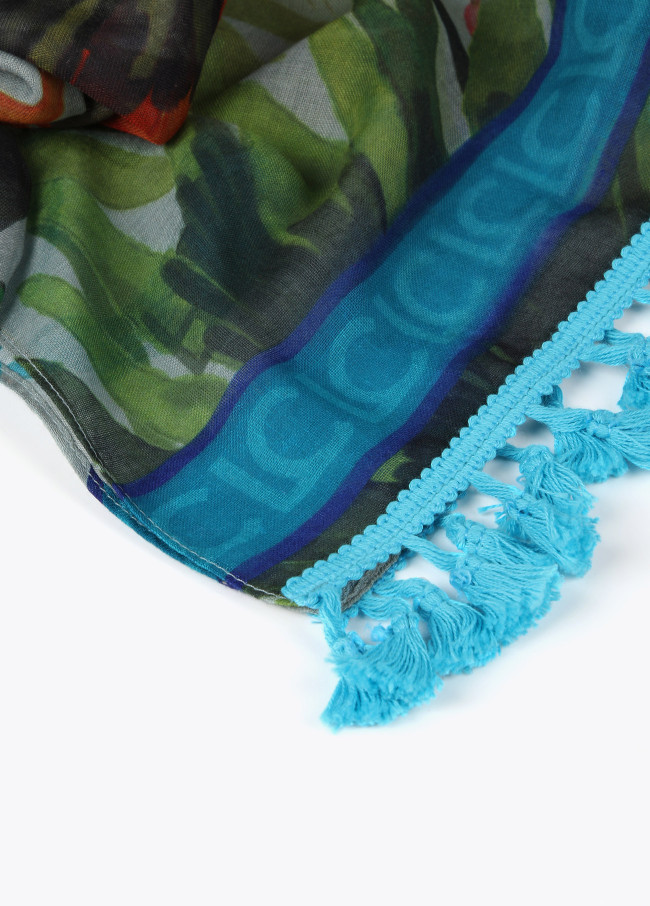 Páreo estampado tropical