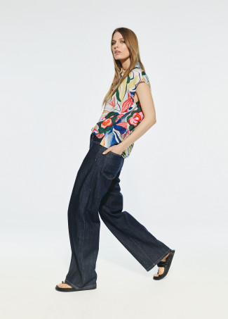 Blouse with floral print