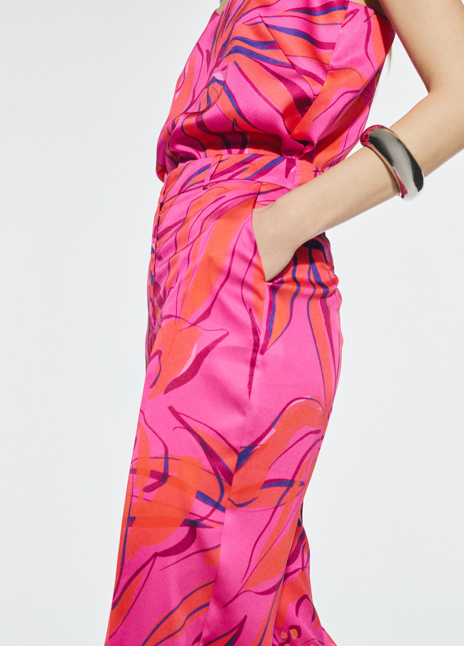 Pantaloni Fluidi Stampa Floreale