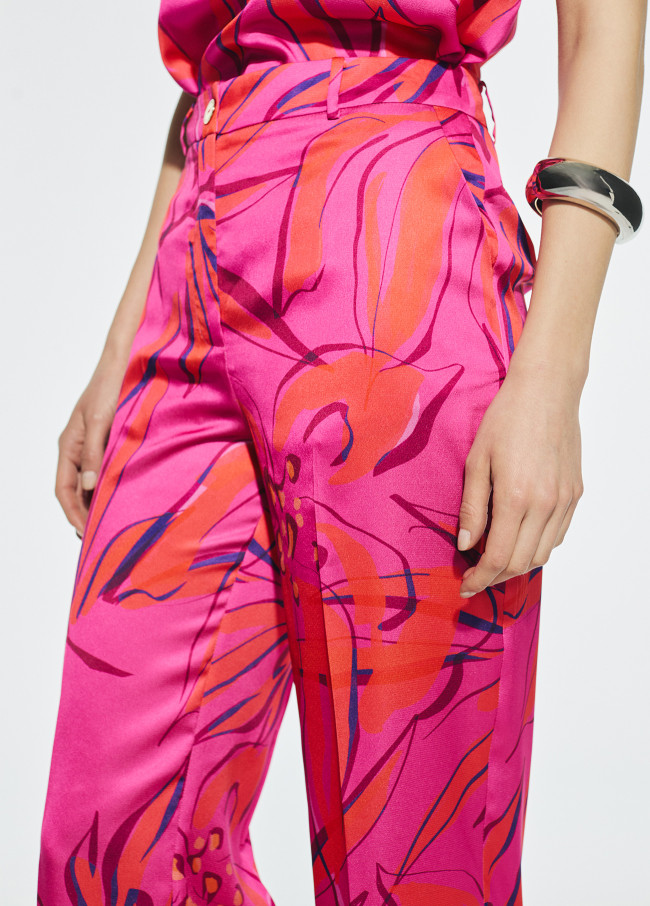 Pantaloni Fluidi Stampa Floreale