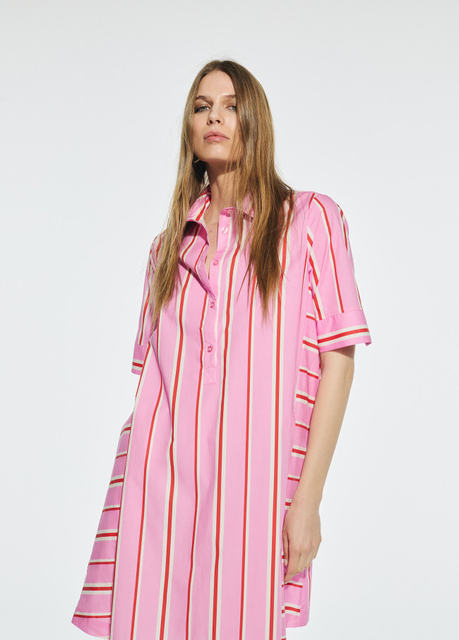 Vestido Camisero corto manga corta