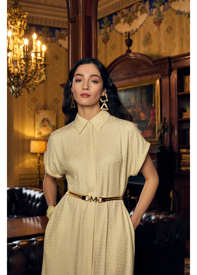 Robe chemise satinée