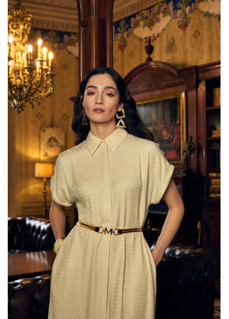 Vestido camiseiro acetinado