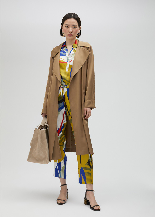 Trench lungo in satin