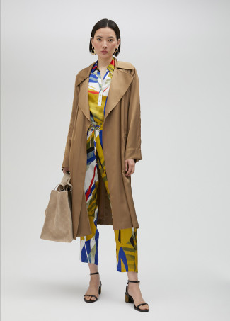 Trench long en satin