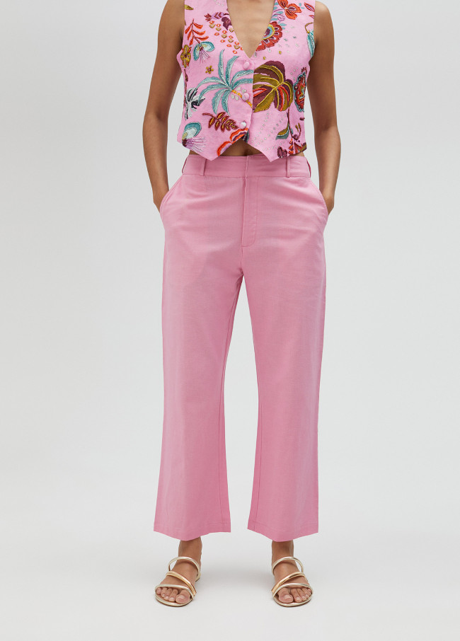 Pantaloni culotte rosa