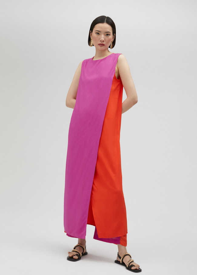 Long two-tone top