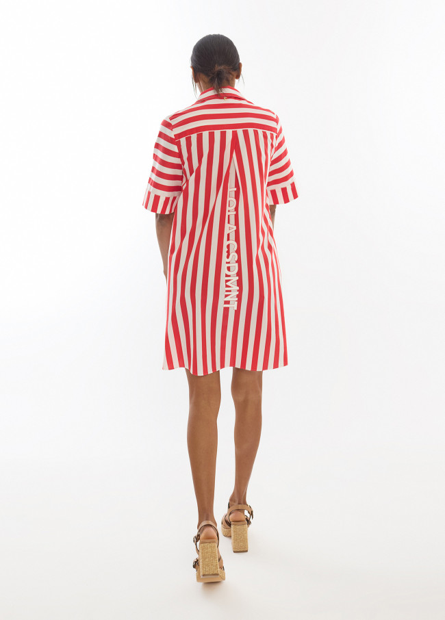 Robe courte à rayures