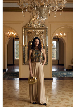 Palazzo trousers with darts