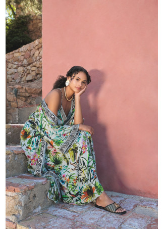 Kimono manga larga con cenefa jungle