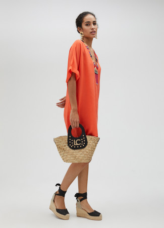 Short dress with rhinestone detail