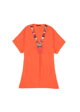 Kurzes Kleid mit Strass