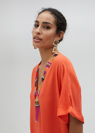 Vestito corto con strass