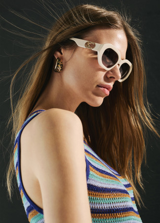 Gafa hexagonal detalle animal print