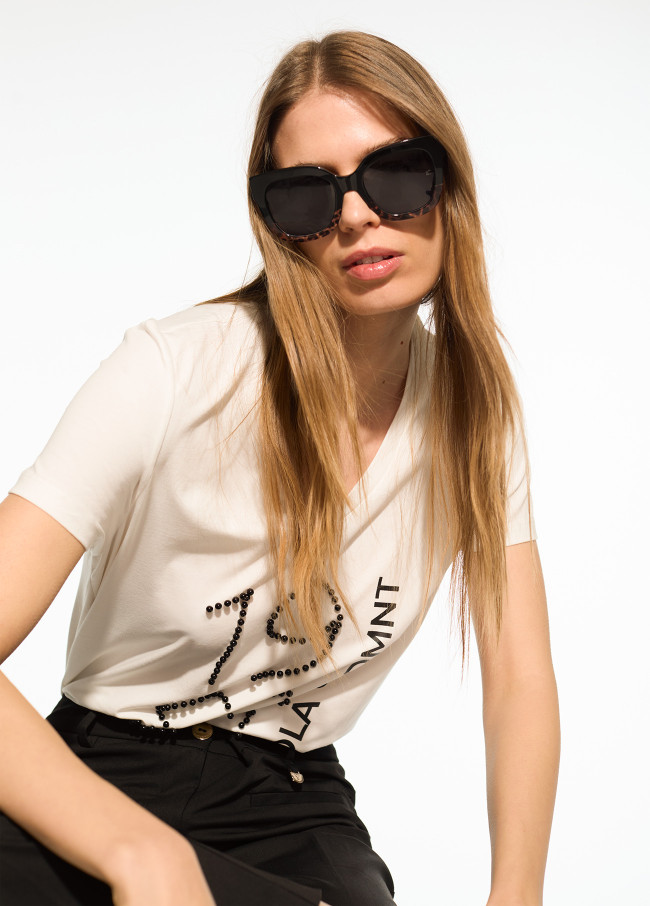 Gafa cuadrada combinada carey color de acetato...