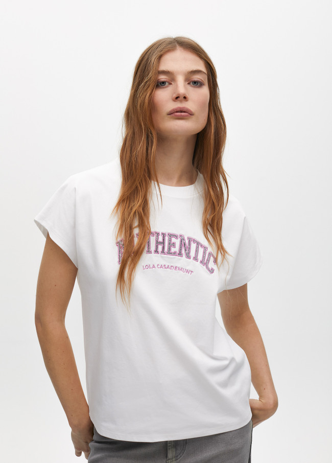 Sleeveless T-shirt with placement print