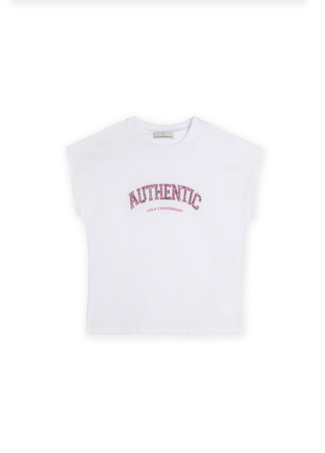 Sleeveless T-shirt with placement print
