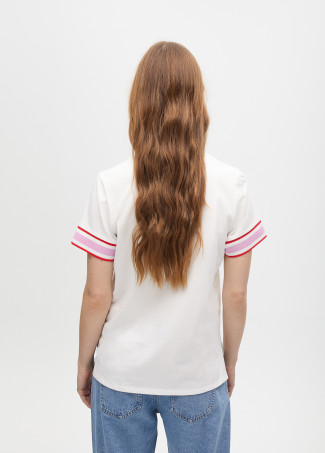 Lola T-shirt rib sleeve detail