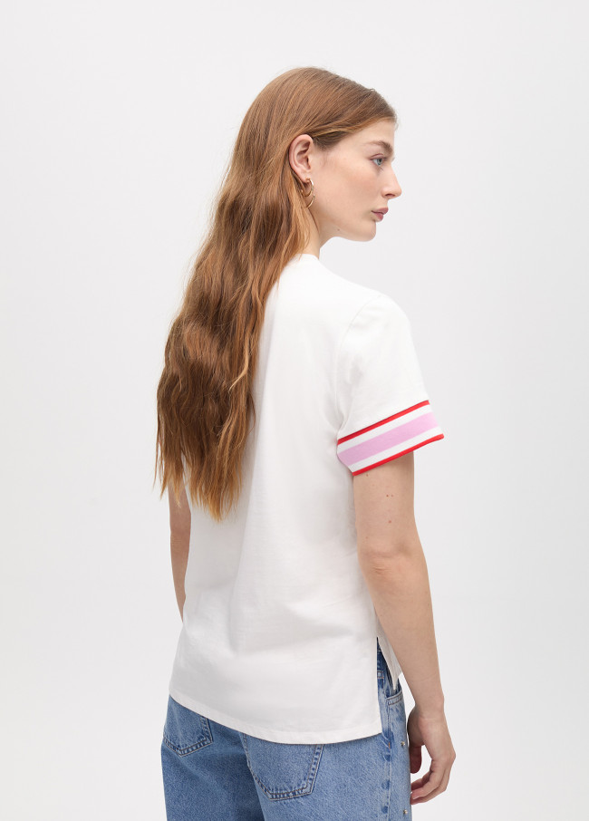 Lola T-shirt rib sleeve detail