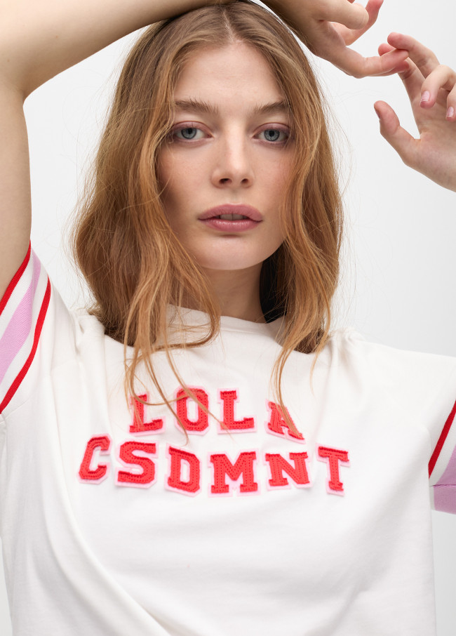 Lola T-shirt rib sleeve detail