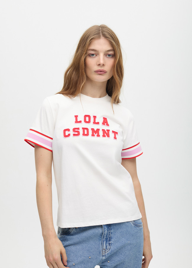 Camiseta Lola detalle rib mangas