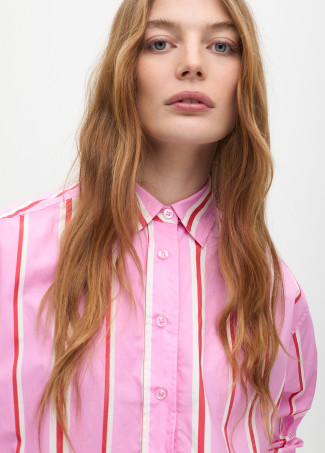 Camicia Oversize in Popeline a Righe