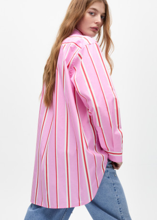 Camicia Oversize in Popeline a Righe