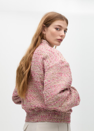 Tweed bomber jacket with zip pockets