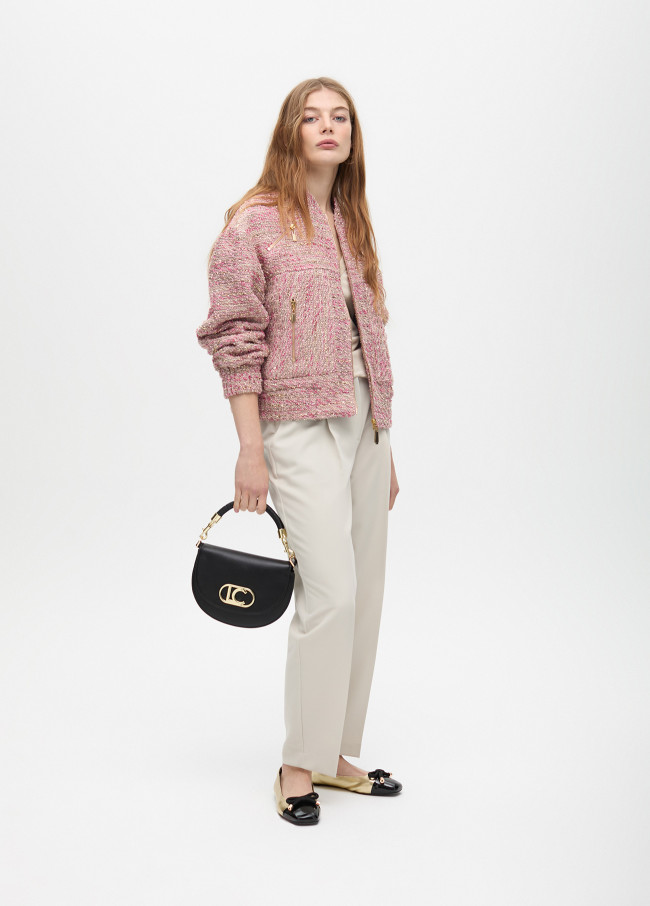 Tweed bomber jacket with zip pockets