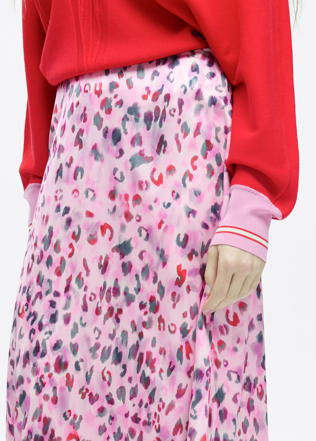 Gonna midi svasata stampa animale