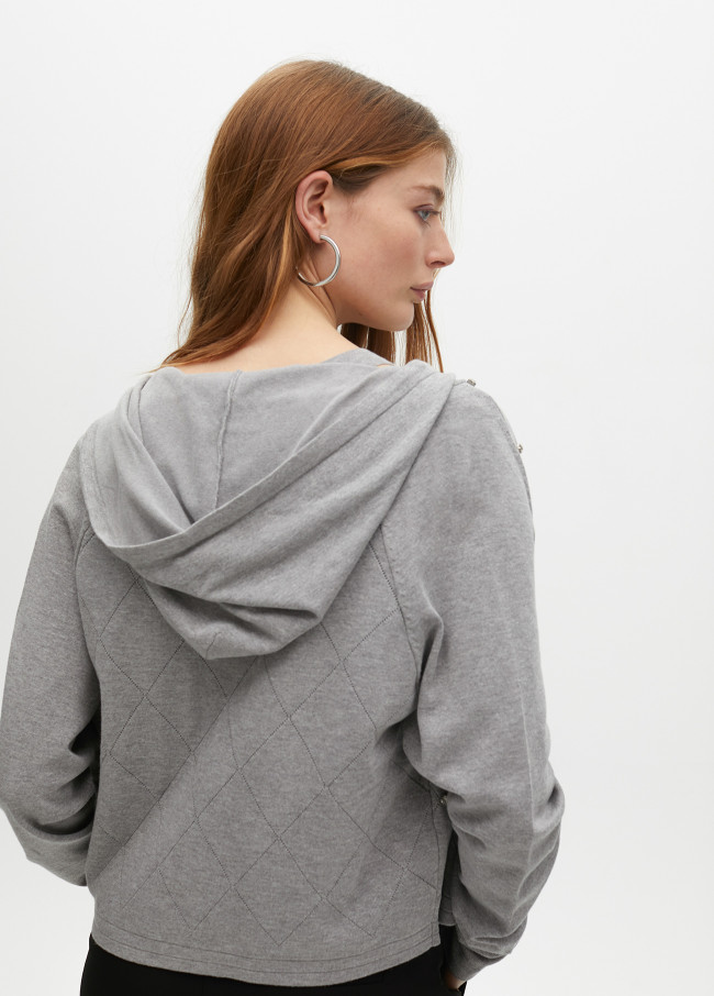 Gilet à fermeture éclair avec détails en perles