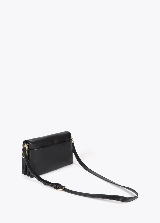 Faux leather crossbody bag with three...