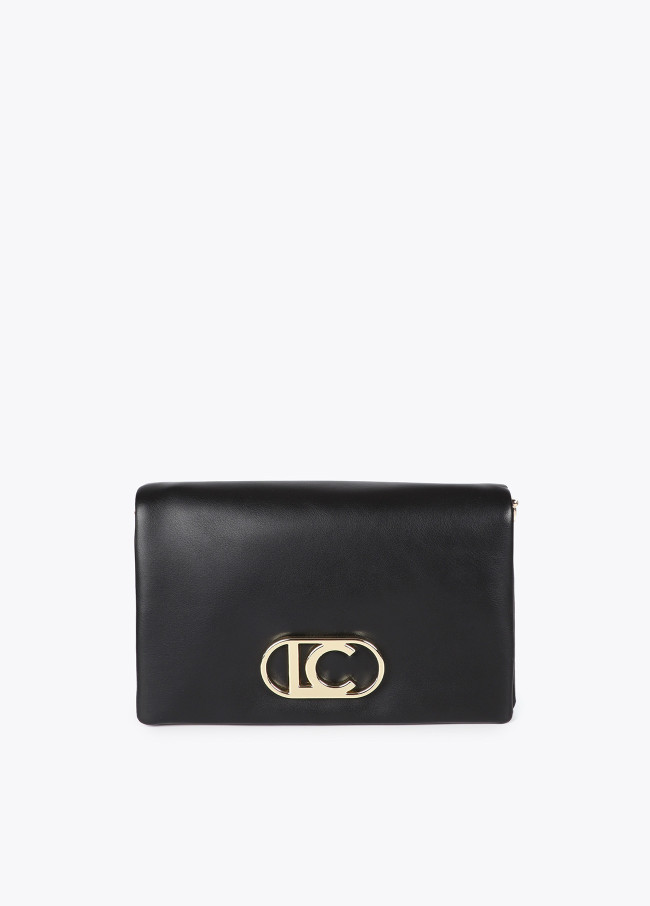 Faux leather crossbody bag with three...