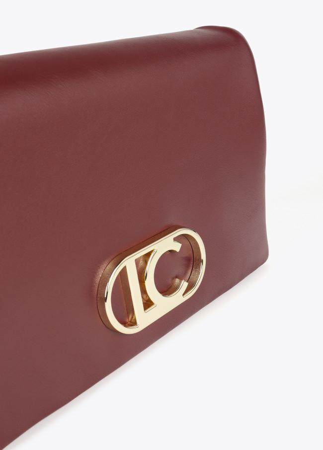 Faux leather crossbody bag with three...