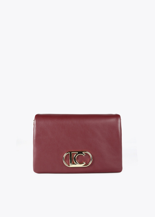 Faux leather crossbody bag with three...