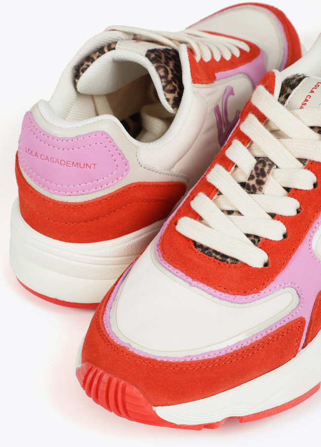 Baskets Semelle Running avec Tissus et Cuir