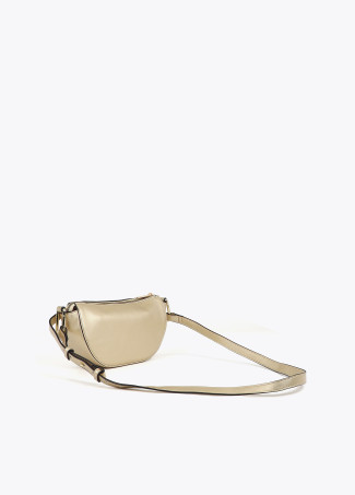 Small half-moon crossbody bag with oval logo