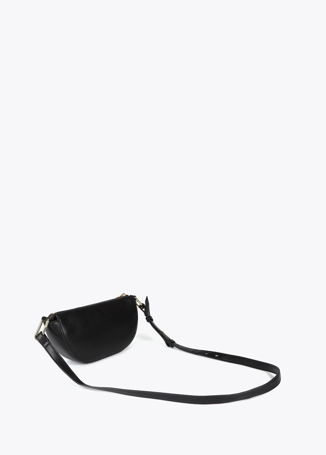Small half-moon crossbody bag with oval logo
