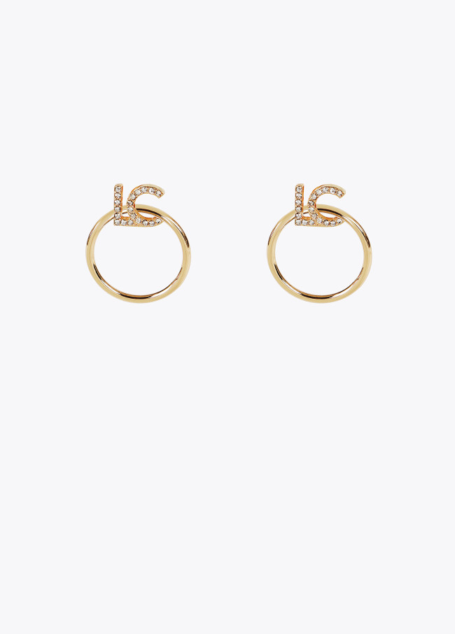LC front hoop earrings with jewel