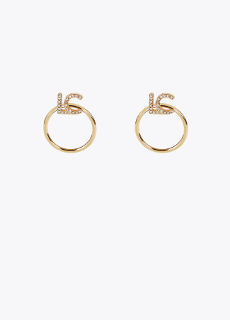 LC front hoop earrings with jewel
