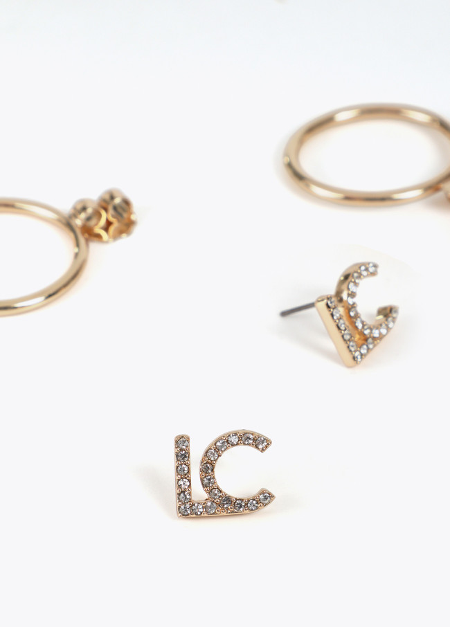 LC front hoop earrings with jewel