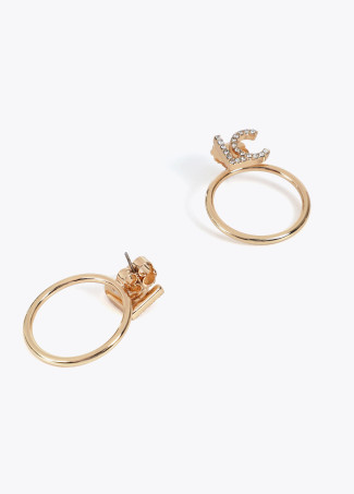 LC front hoop earrings with jewel