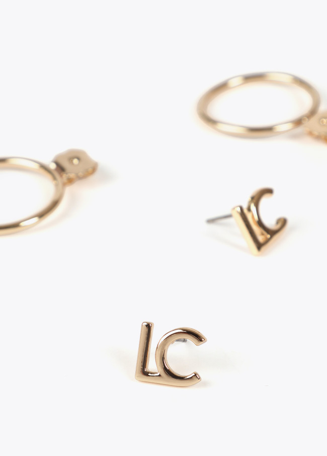 Hoop earrings with front LC
