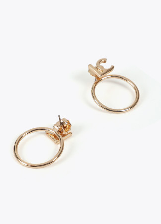 Hoop earrings with front LC