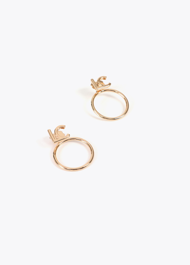 Hoop earrings with front LC