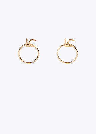 Hoop earrings with front LC