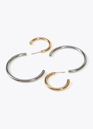 Two-tone spiral earrings