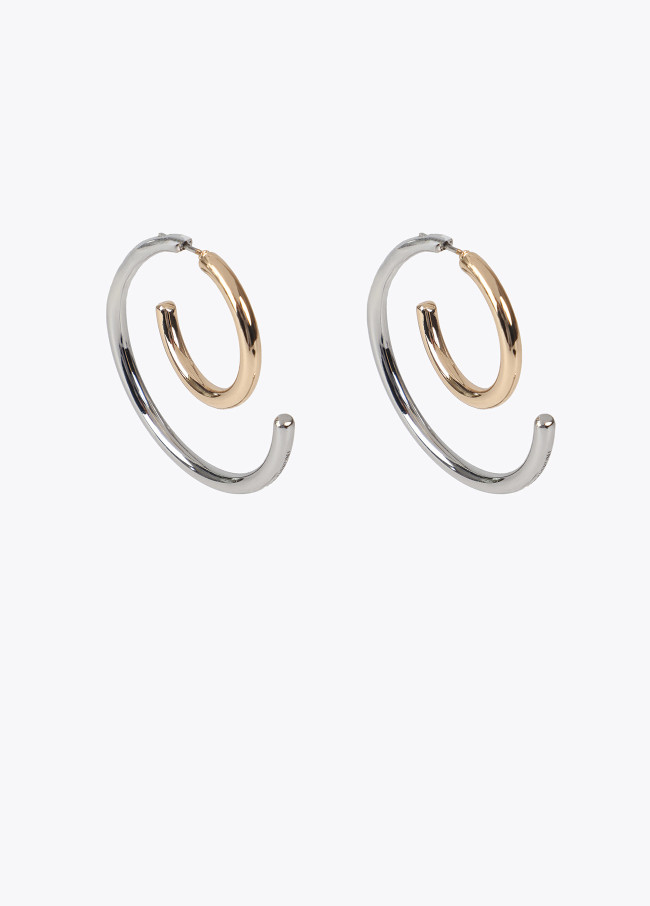 Boucles d'oreilles spirale bicolore
