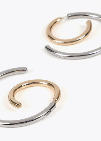 Two-tone spiral earrings