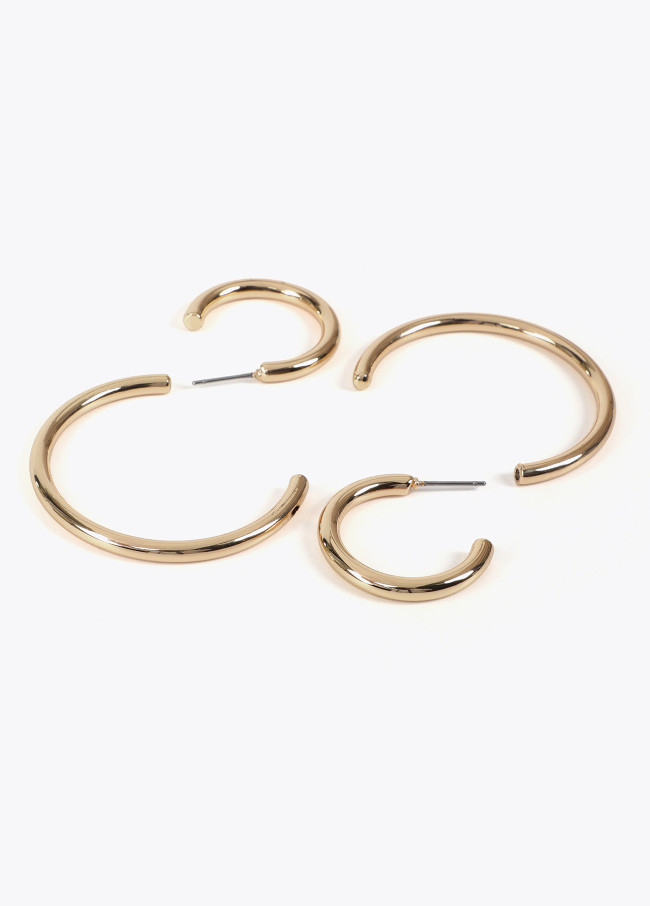 Two-tone spiral earrings